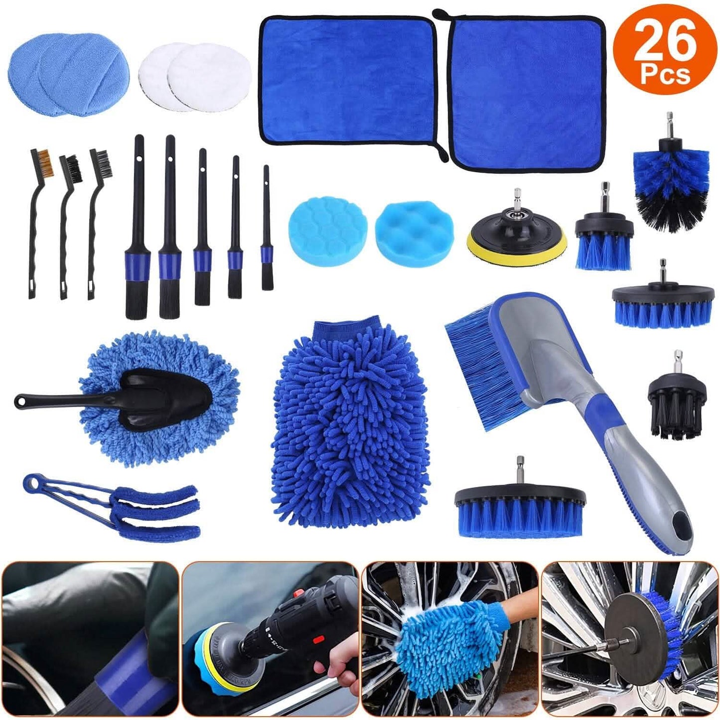 26-Pieces: Car Detailing Brush Kit DailySale