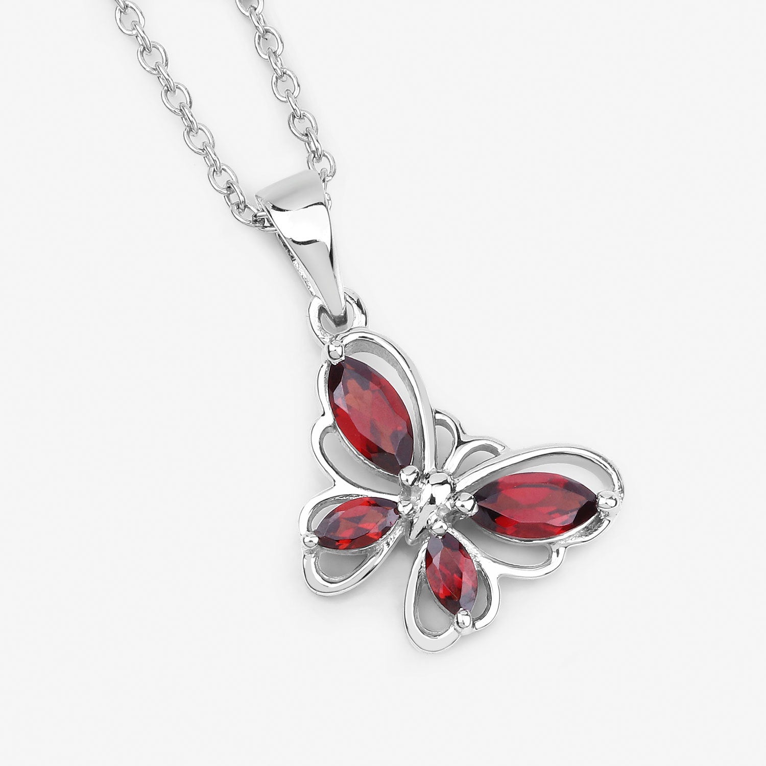 0.80 Carat Genuine Garnet .925 Sterling Silver Pendant Bids.com