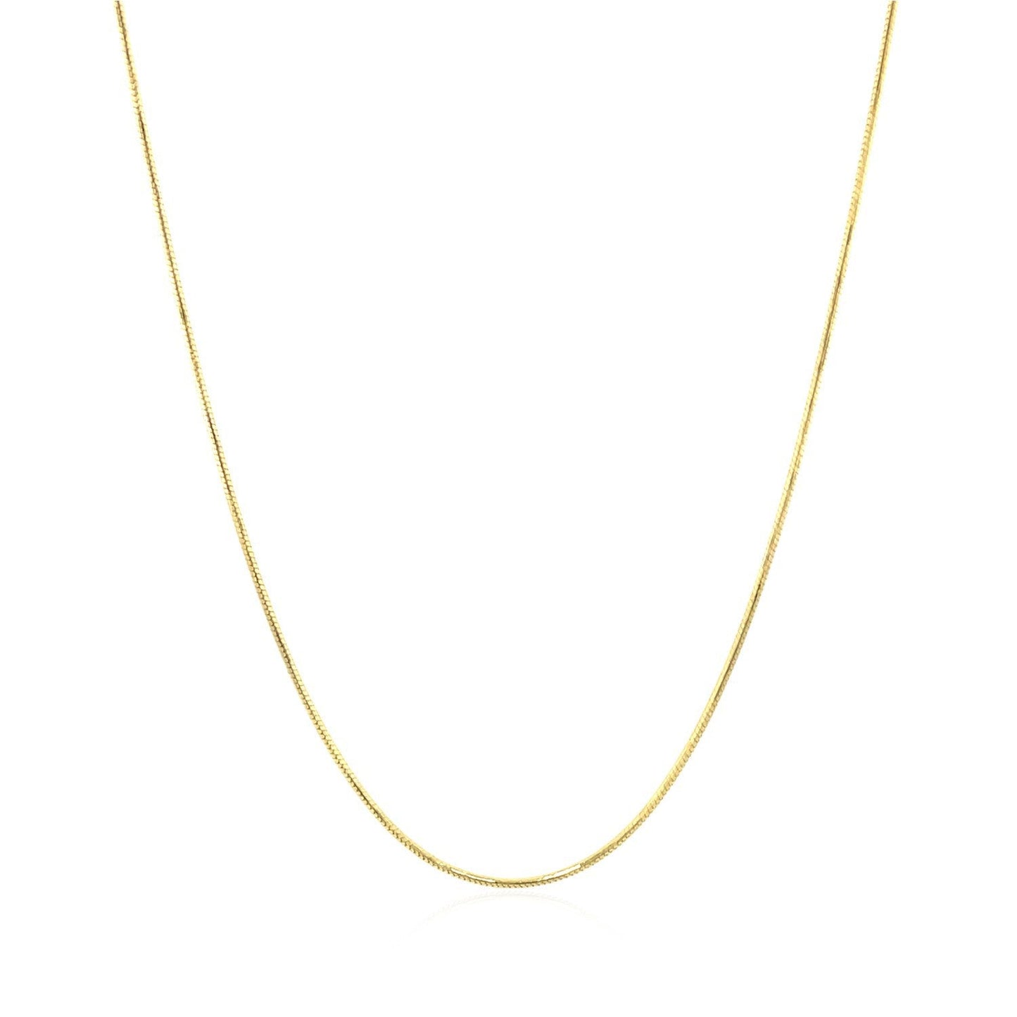 14k Yellow Gold Round Snake Chain 0.7mm Bids.com