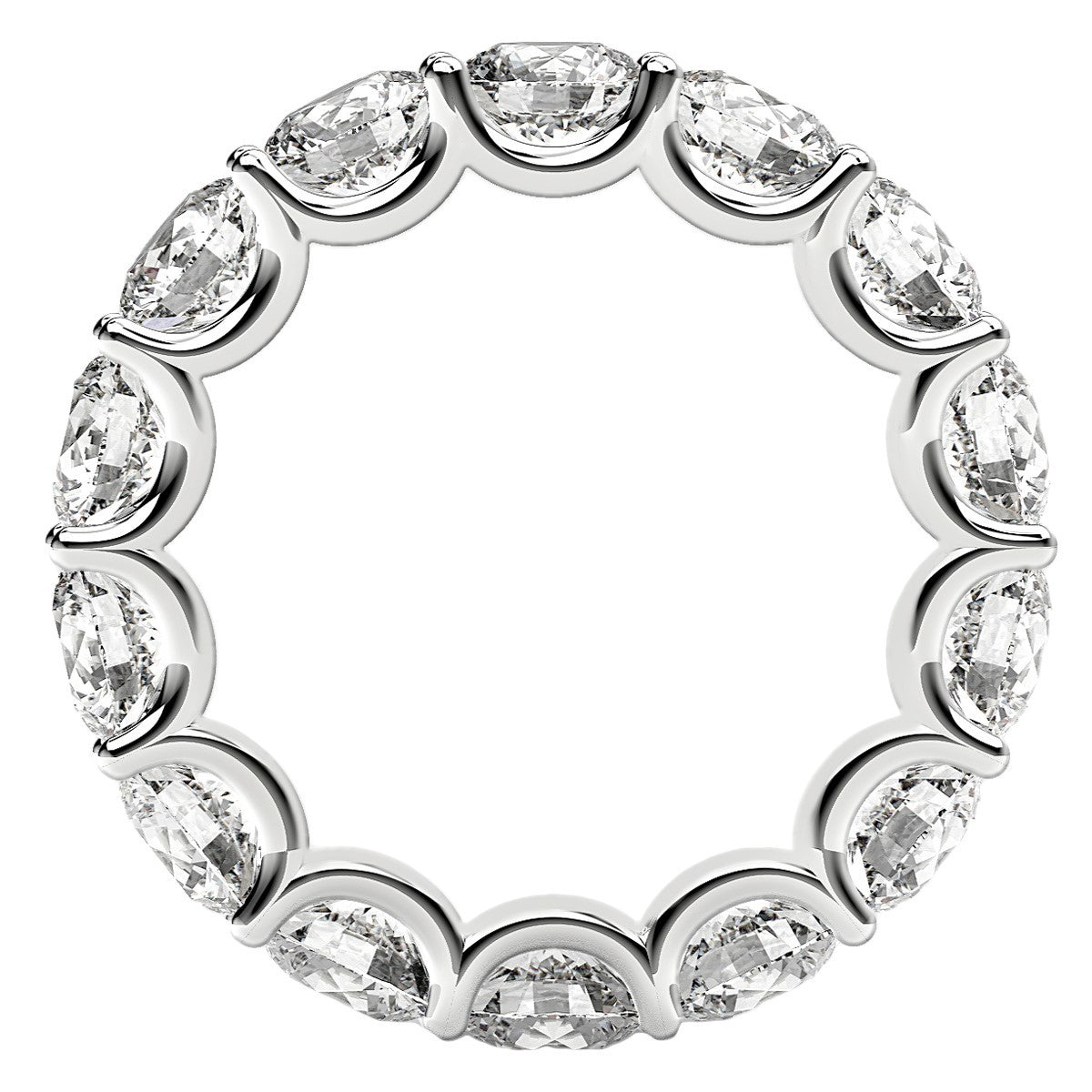 Round Cut Lab Grown Diamond Eternity Ring in 14k White Gold (6 cttw FG/VS2) Bids.com