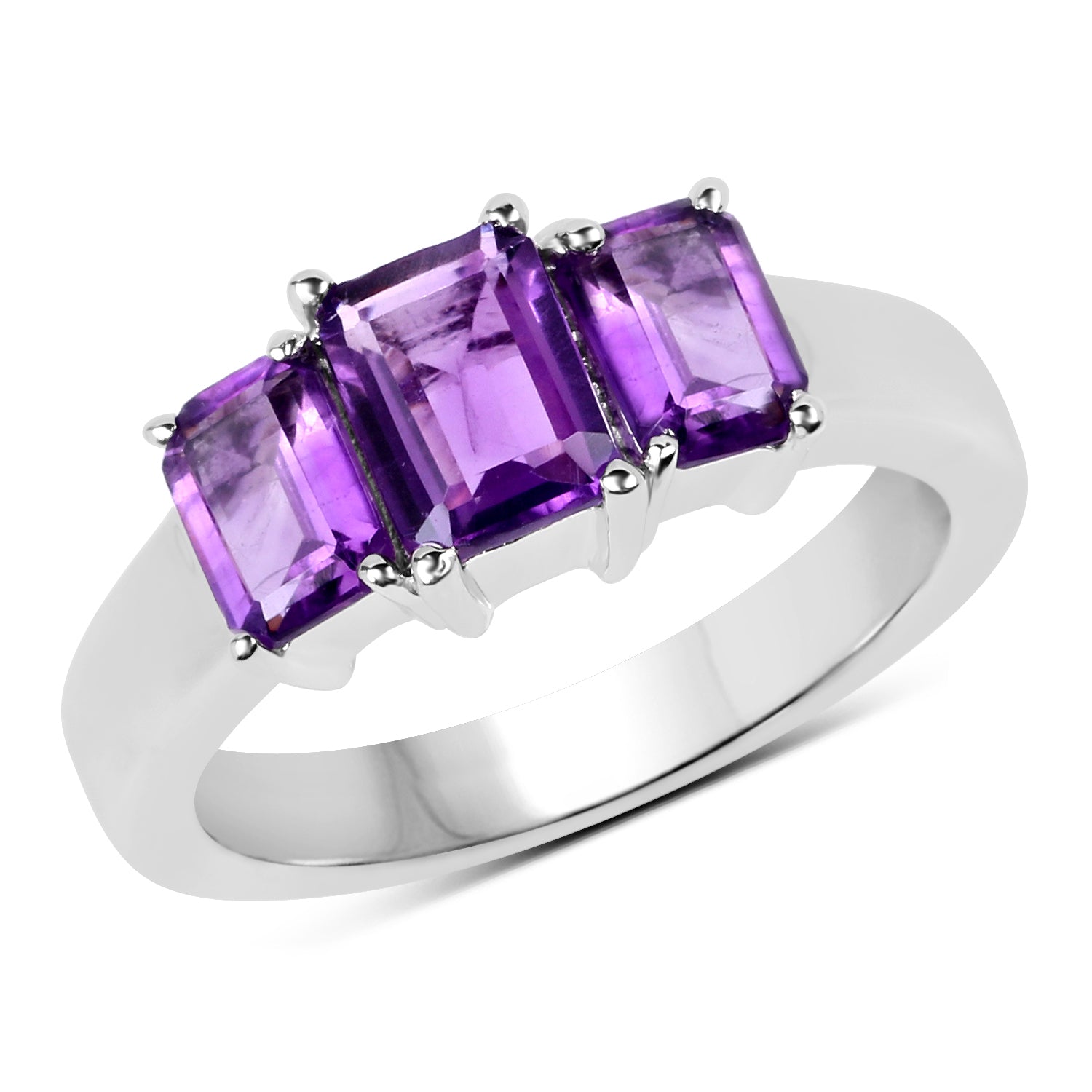 1.95 Carat Genuine Amethyst .925 Sterling Silver Ring Bids.com