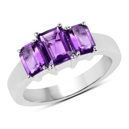 1.95 Carat Genuine Amethyst .925 Sterling Silver Ring Bids.com