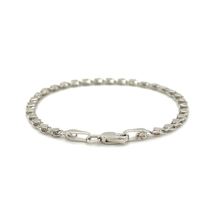 2.9mm 14k White Gold Heart Anklet Bids.com