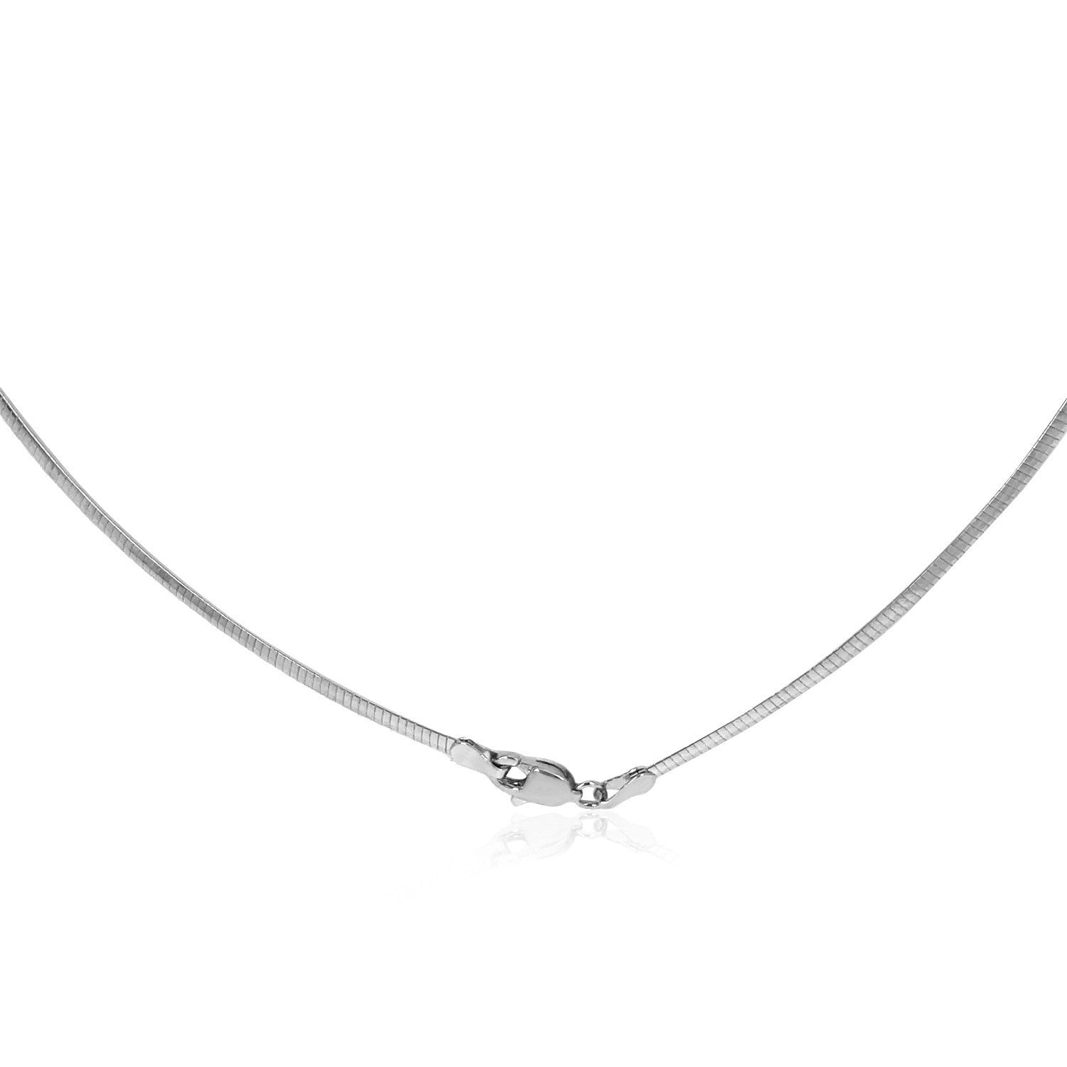 14k White Gold Classic Omega Style Chain (2 mm) Bids.com