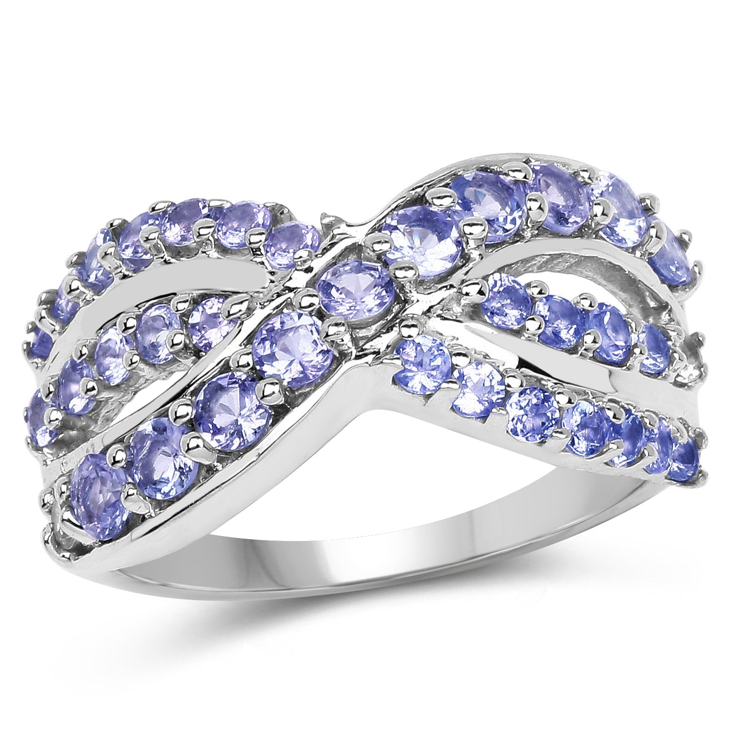 1.49 Carat Genuine Tanzanite .925 Sterling Silver Ring Bids.com