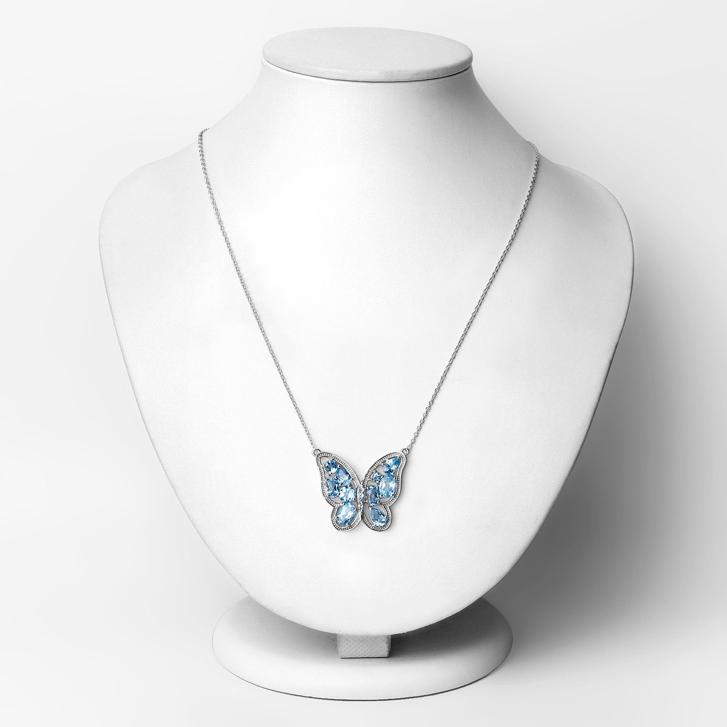 5.54 Carat Genuine Swiss Blue Topaz .925 Sterling Silver Necklace Bids.com
