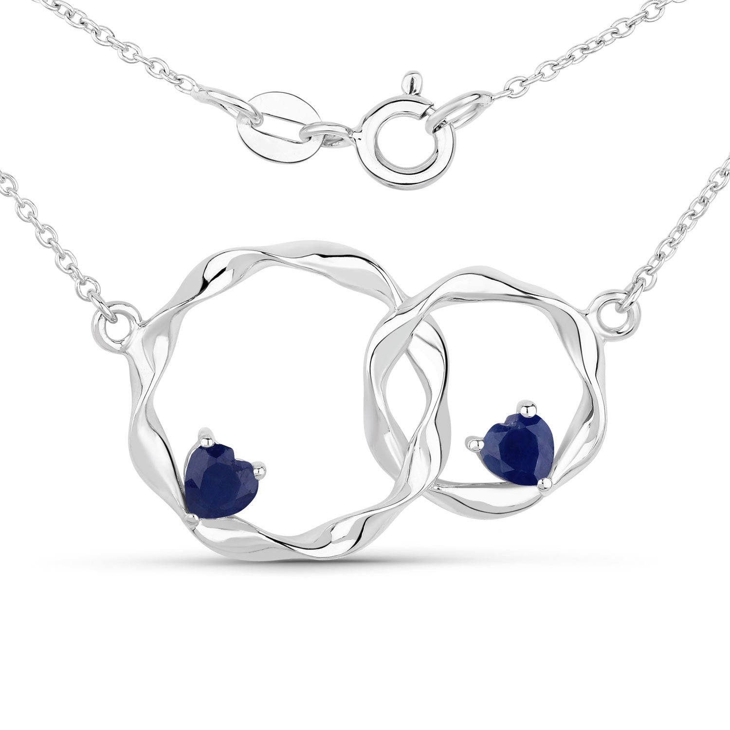 0.70 Carat Genuine Blue Sapphire .925 Sterling Silver Pendant Bids.com