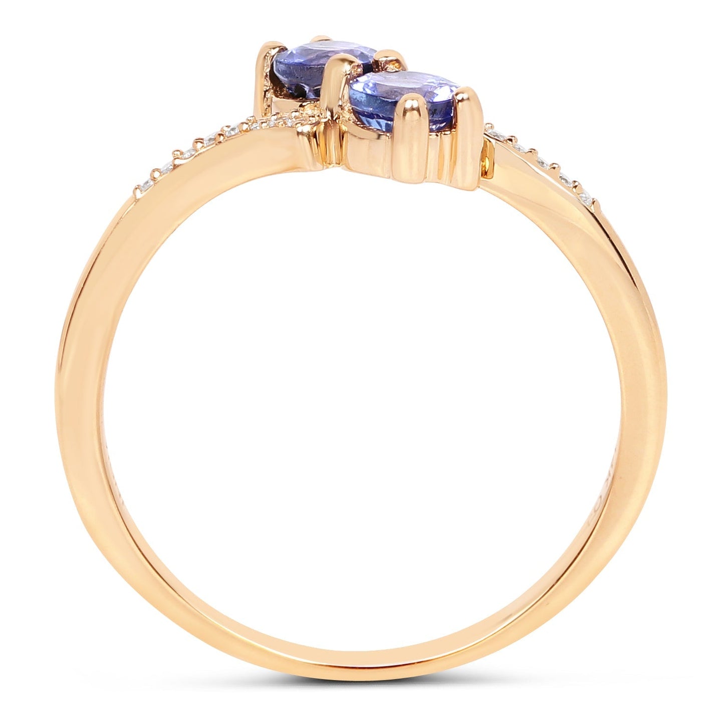 0.51 Carat Genuine Tanzanite and White Diamond 14K Yellow Gold Ring Bids.com