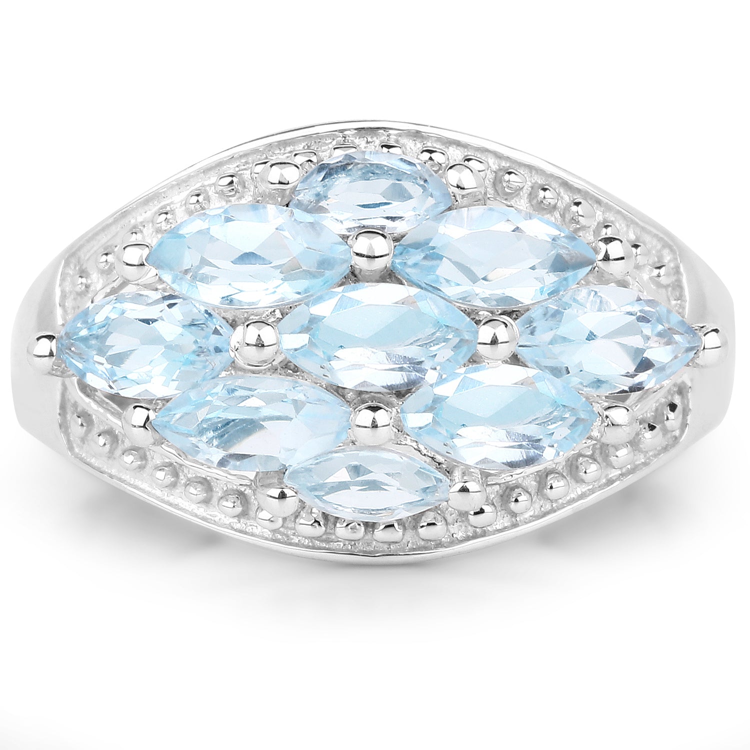2.50 Carat Genuine  Blue Topaz .925 Sterling Silver Ring Bids.com