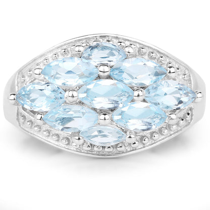 2.50 Carat Genuine  Blue Topaz .925 Sterling Silver Ring Bids.com