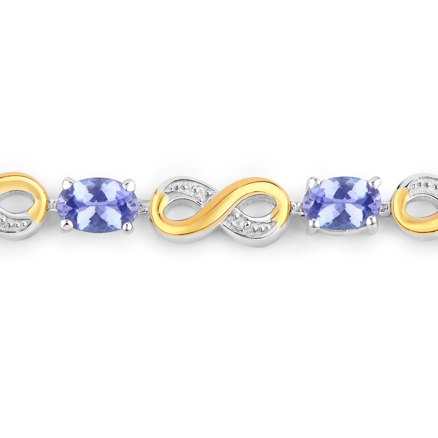 1.79 Carat Genuine Tanzanite and White Topaz .925 Sterling Silver Bracelet Bids.com