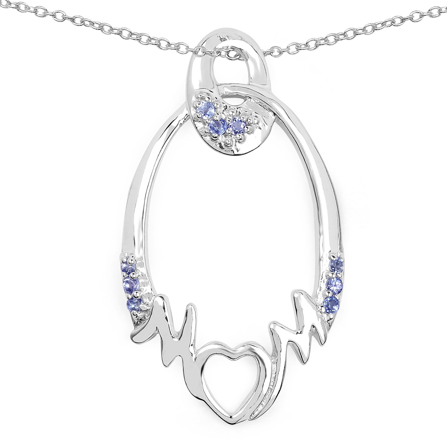 0.18 Carat Genuine Tanzanite .925 Sterling Silver Pendant Bids.com