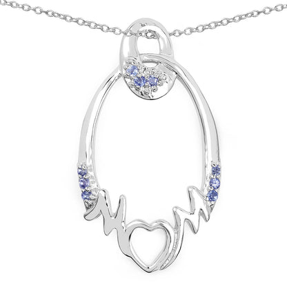 0.18 Carat Genuine Tanzanite .925 Sterling Silver Pendant Bids.com