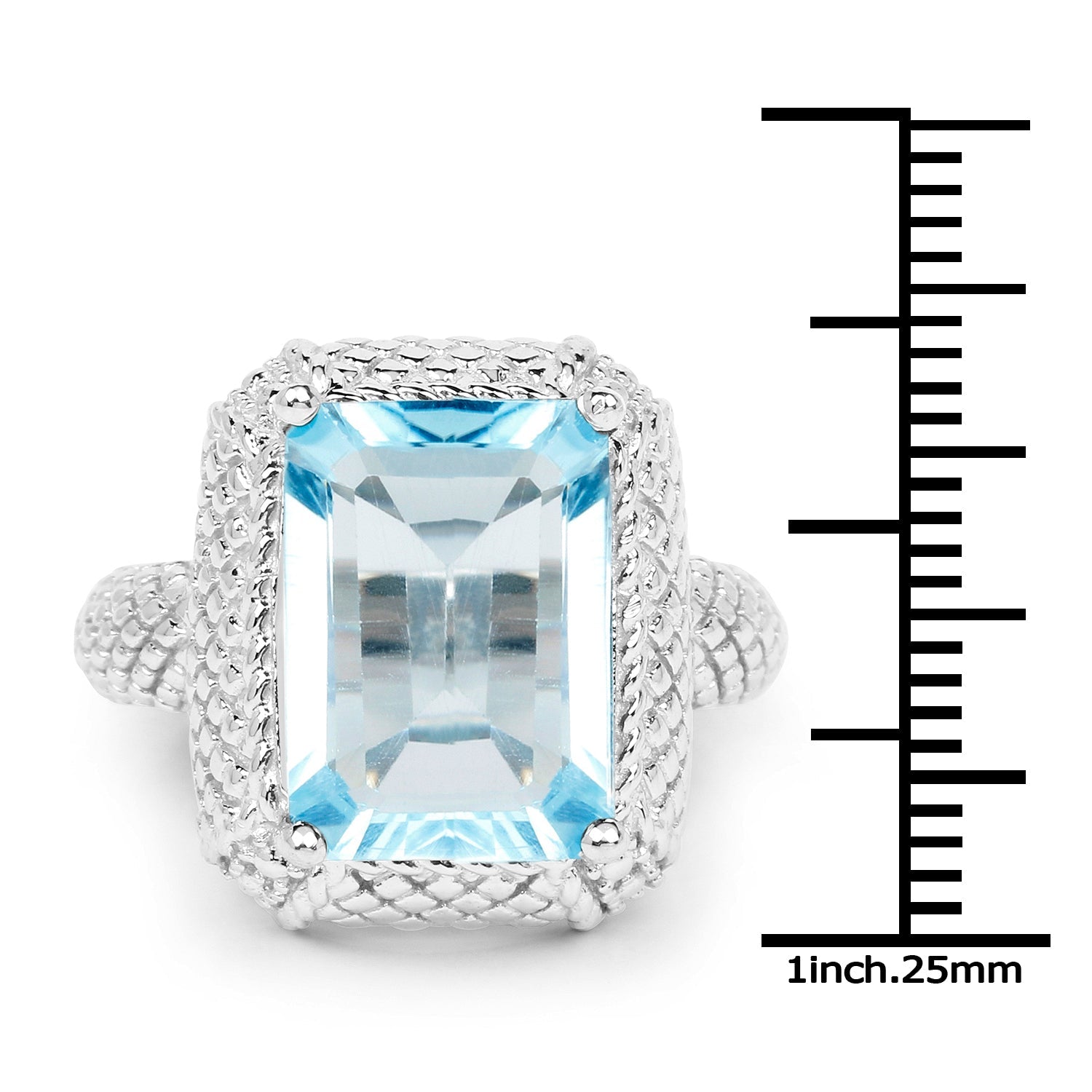 9.25 Carat Genuine Blue Topaz .925 Sterling Silver Ring Bids.com