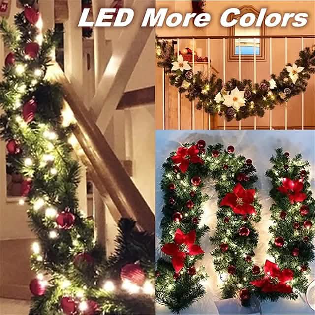 2.7 Meter Christmas Rattan Garland Decorative DailySale