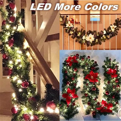 2.7 Meter Christmas Rattan Garland Decorative DailySale