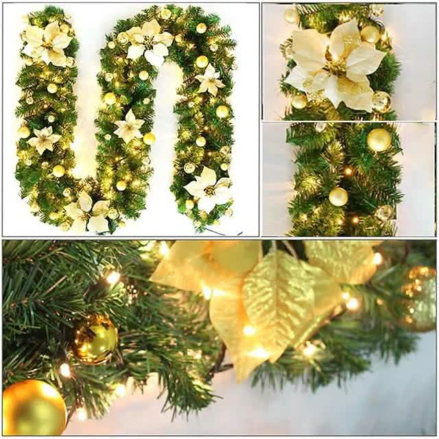 2.7 Meter Christmas Rattan Garland Decorative DailySale