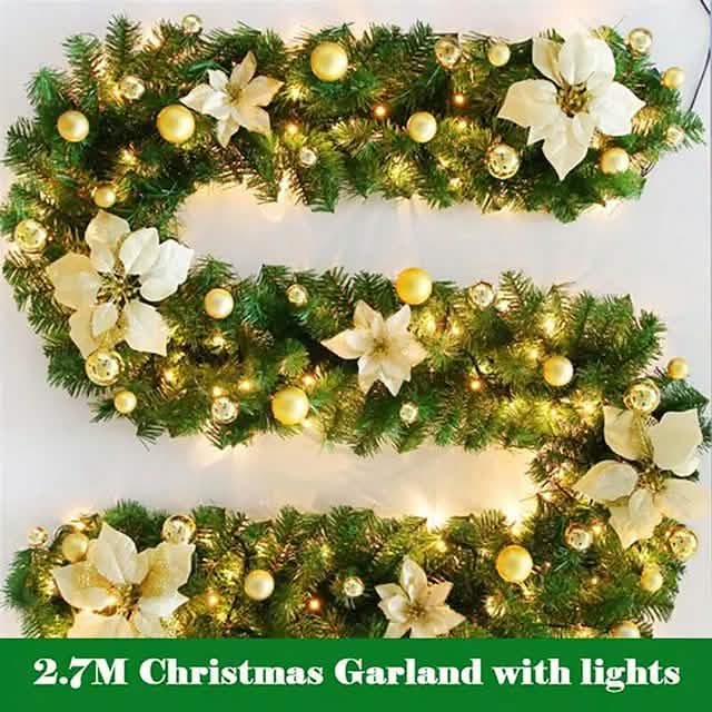 2.7 Meter Christmas Rattan Garland Decorative DailySale