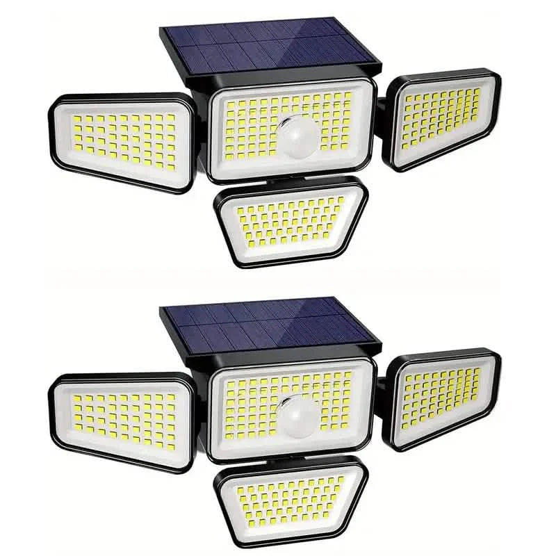 270 LEDs Solar Wall Light With Motion Sensor - 4 Head Lamp, 3 Lighting Modes Wide Angle Security Wireless Flood Light DailySale