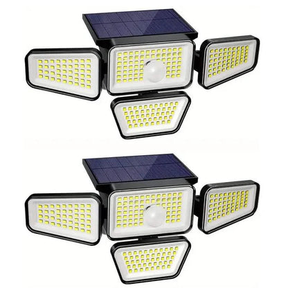 270 LEDs Solar Wall Light With Motion Sensor - 4 Head Lamp, 3 Lighting Modes Wide Angle Security Wireless Flood Light DailySale