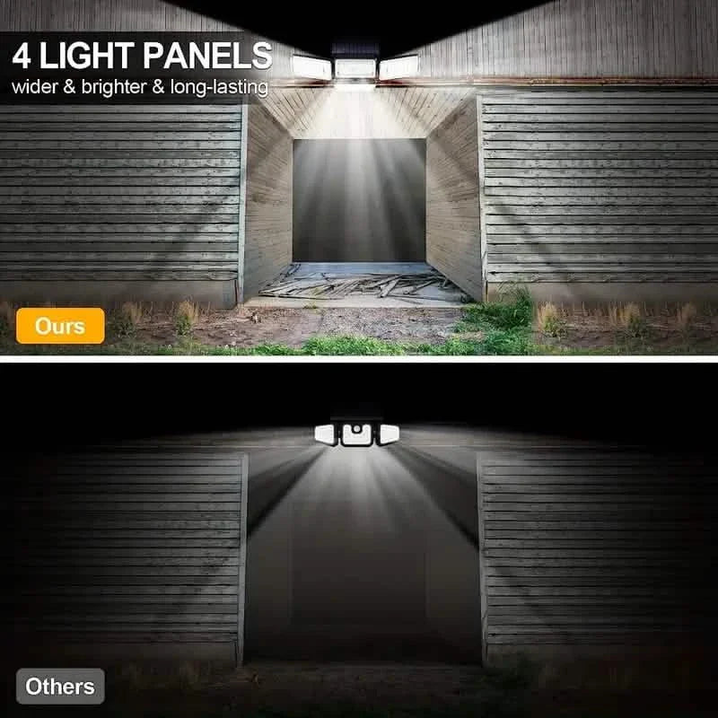 270 LEDs Solar Wall Light With Motion Sensor - 4 Head Lamp, 3 Lighting Modes Wide Angle Security Wireless Flood Light DailySale