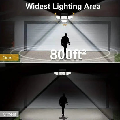 270 LEDs Solar Wall Light With Motion Sensor - 4 Head Lamp, 3 Lighting Modes Wide Angle Security Wireless Flood Light DailySale