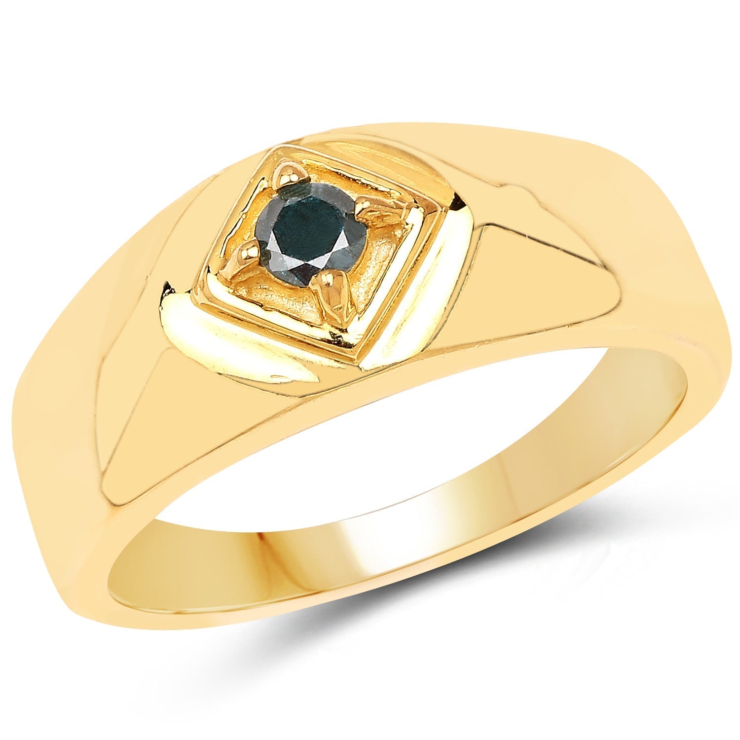 0.12 Carat Genuine Blue Diamond .925 Sterling Silver Ring Bids.com