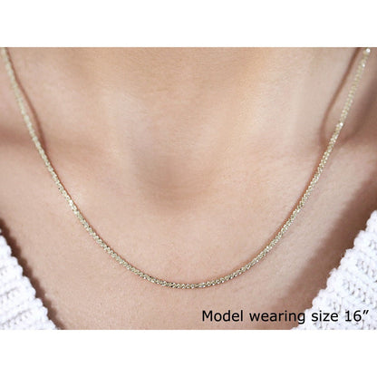 14k Yellow Gold Sparkle Chain 1.5mm Bids.com