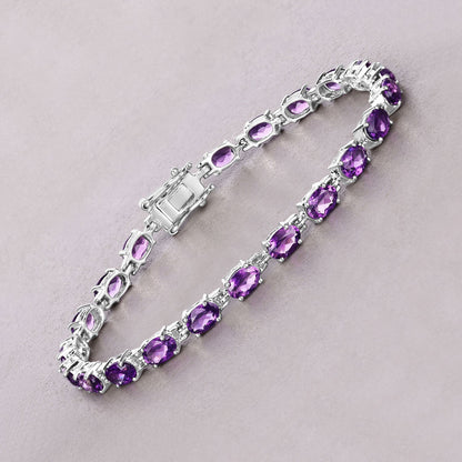 7.98 Carat Genuine Amethyst .925 Sterling Silver Bracelet Bids.com