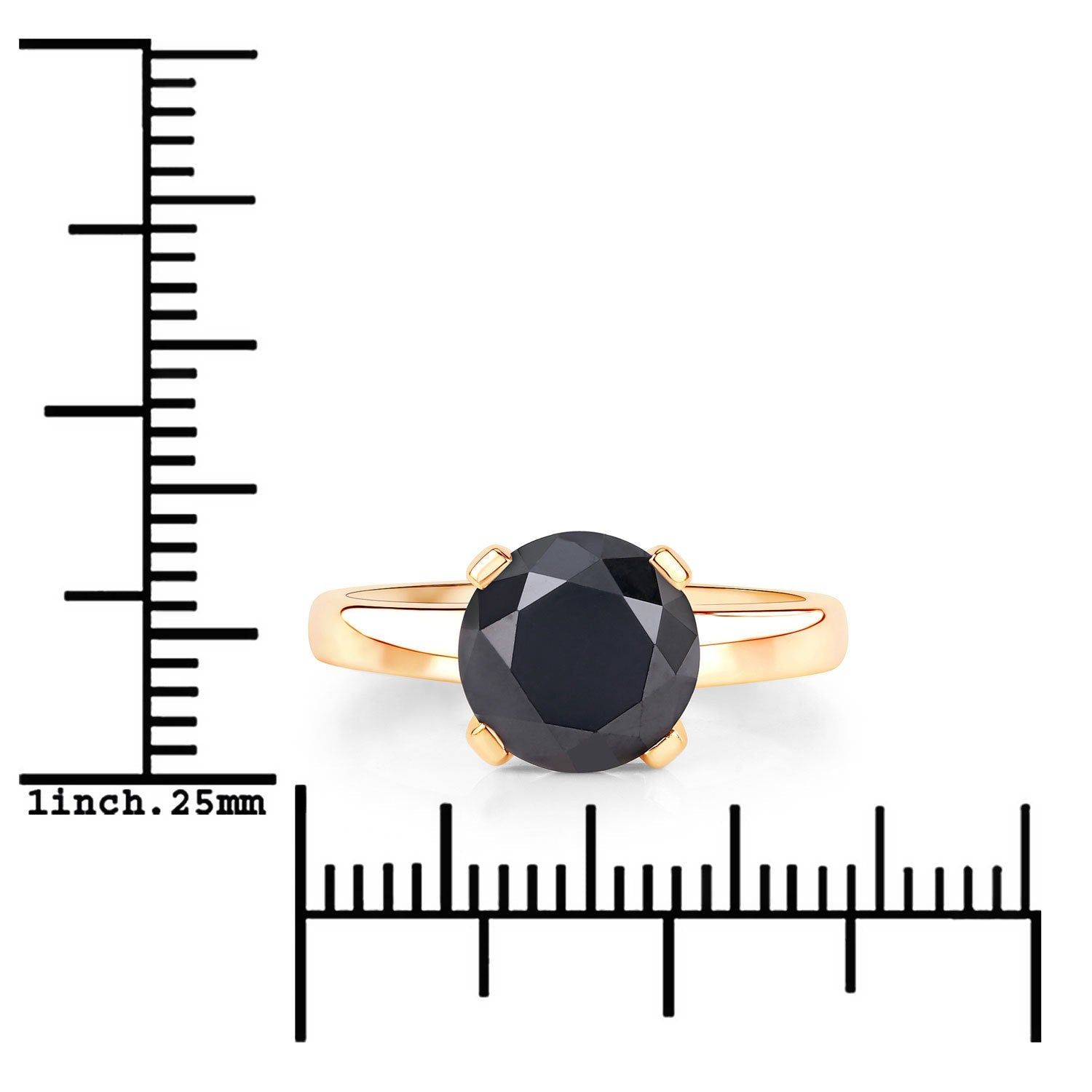 3.00 Carat Genuine Black Diamond 14K Yellow Gold Ring Bids.com