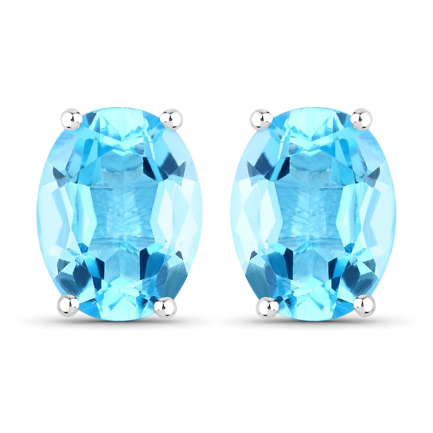 4.00 Carat Genuine Swiss Blue Topaz .925 Sterling Silver Earrings Bids.com