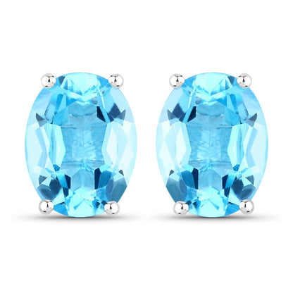 4.00 Carat Genuine Swiss Blue Topaz .925 Sterling Silver Earrings Bids.com