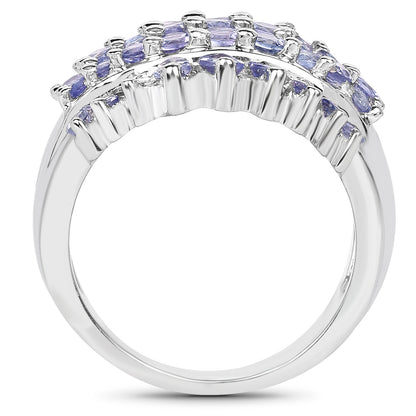 2.35 Carat Genuine Tanzanite .925 Sterling Silver Ring Bids.com
