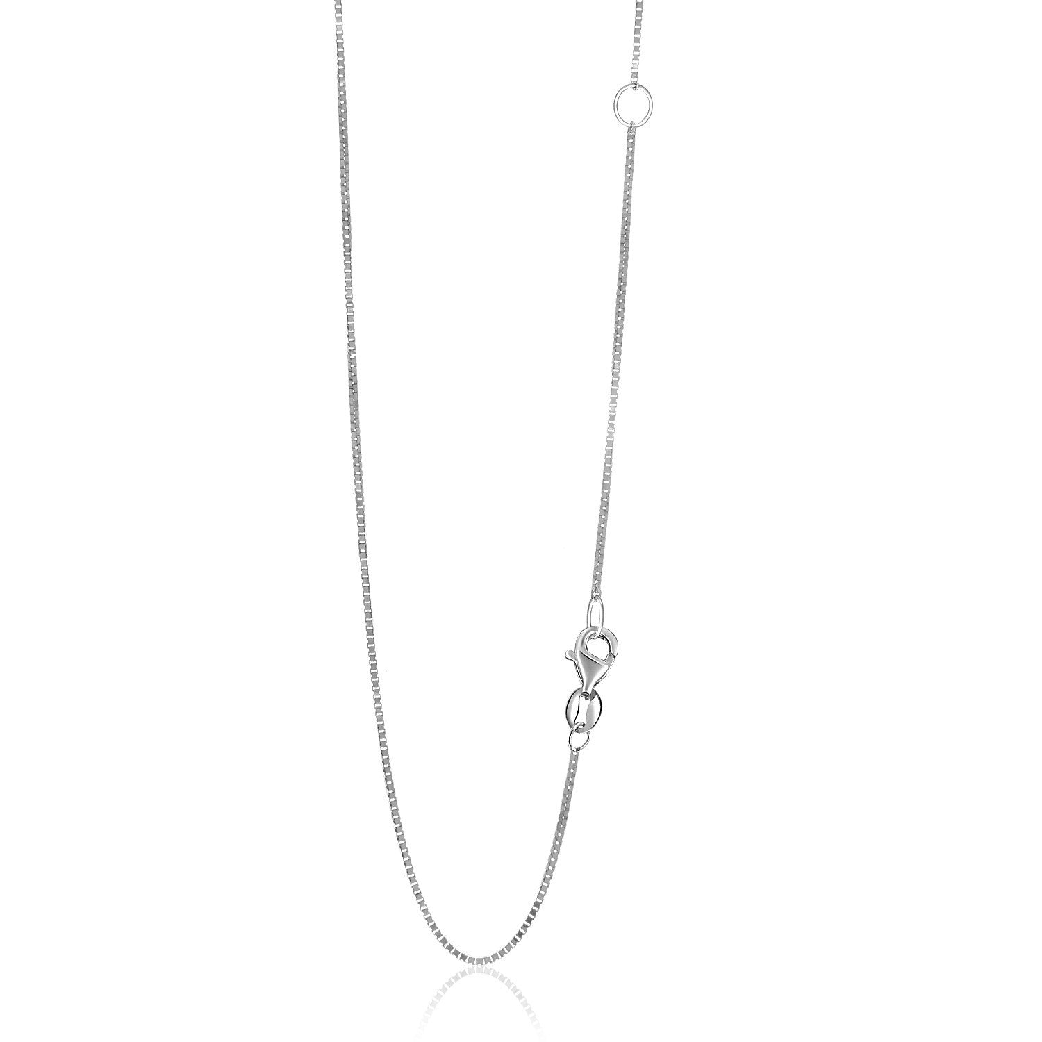 14k White Gold Adjustable Box Chain 0.8mm Bids.com
