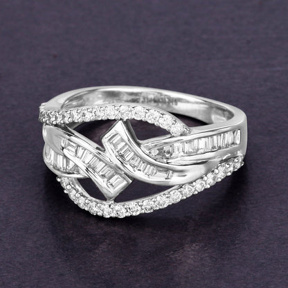 0.72 Carat Genuine White Diamond 14K White Gold Ring (E-F-G Color, VS-SI Clarity) Bids.com
