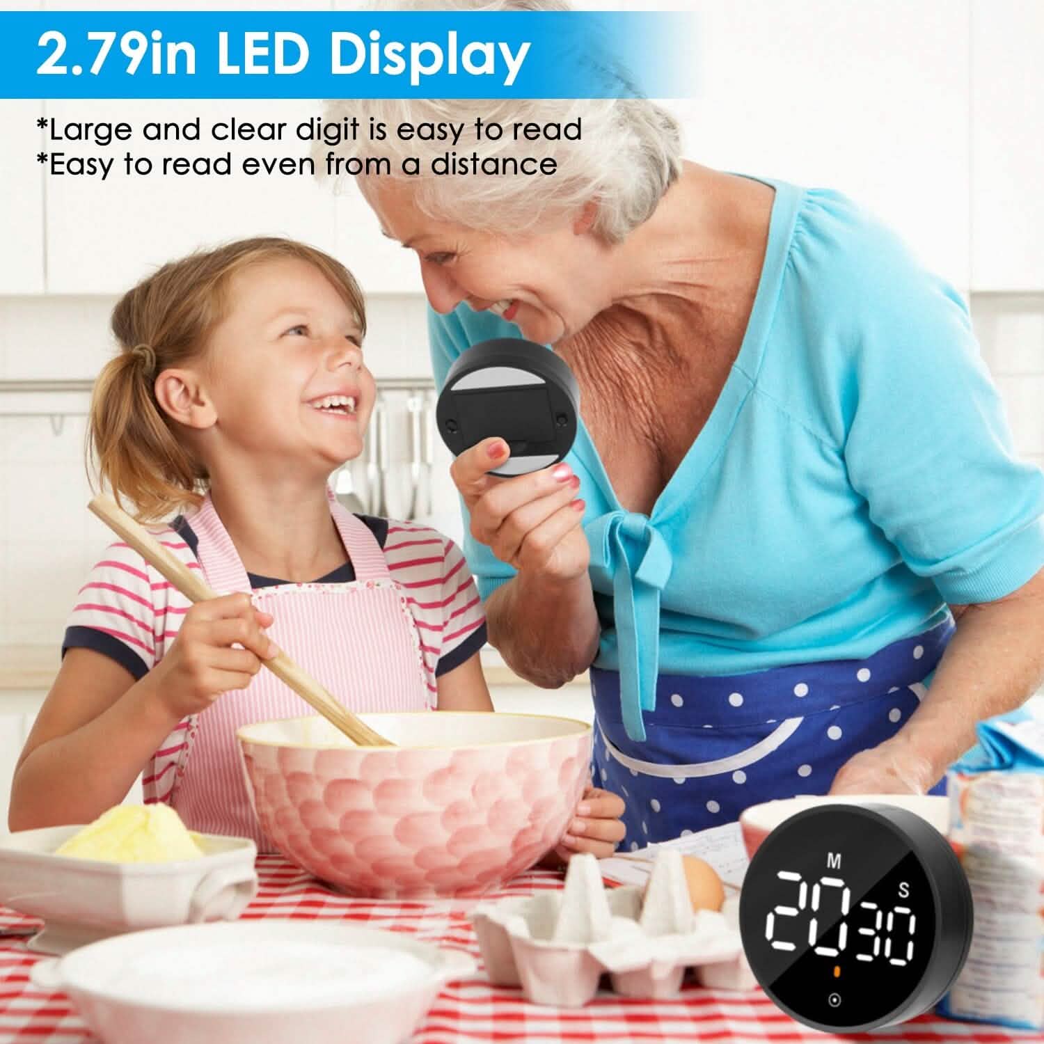 2.79" LED Digital Electronic Countdown Timer Dimmable Mutable Magnetic Clock DailySale