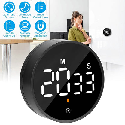 2.79" LED Digital Electronic Countdown Timer Dimmable Mutable Magnetic Clock DailySale
