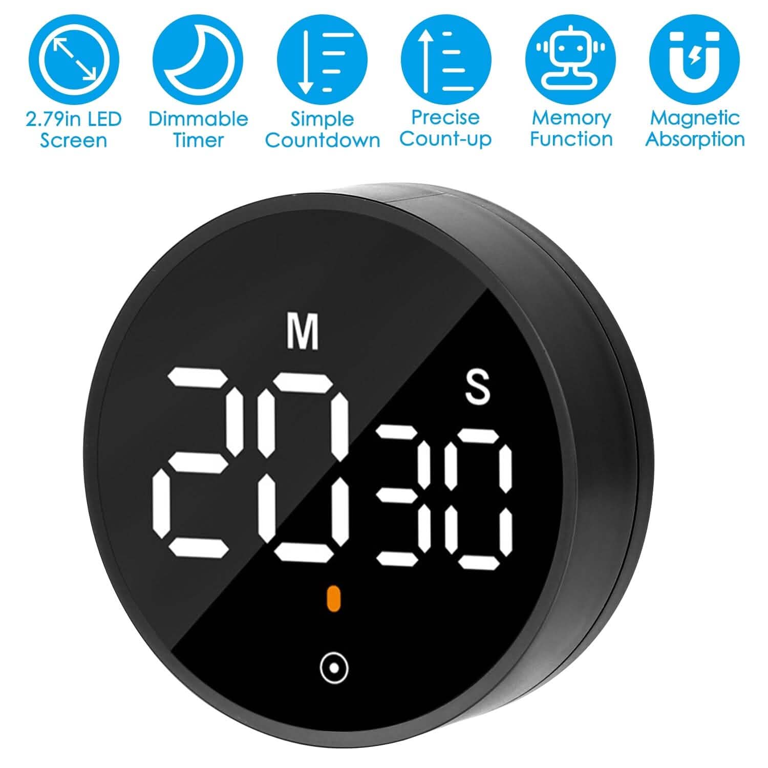 2.79" LED Digital Electronic Countdown Timer Dimmable Mutable Magnetic Clock DailySale