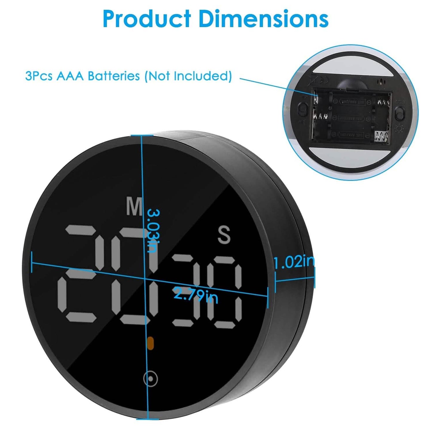 2.79" LED Digital Electronic Countdown Timer Dimmable Mutable Magnetic Clock DailySale