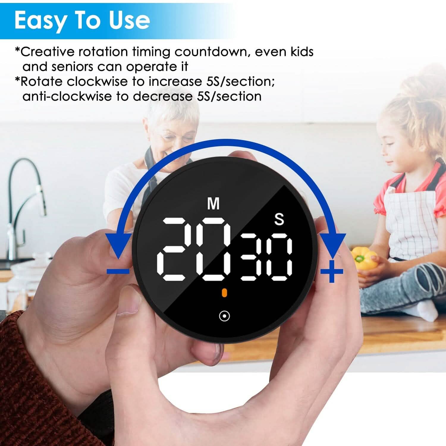 2.79" LED Digital Electronic Countdown Timer Dimmable Mutable Magnetic Clock DailySale