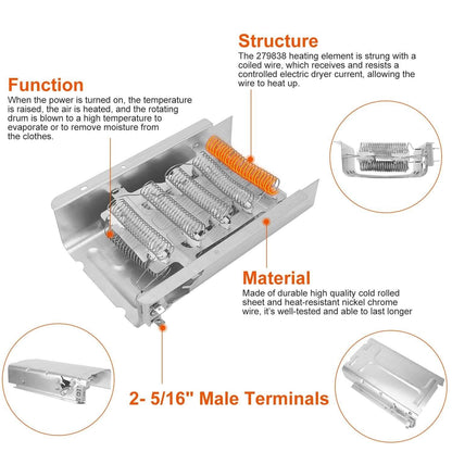 279838 Dryer Heating Element Assembly Replacement Part DailySale