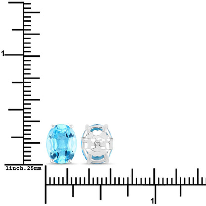 4.00 Carat Genuine Swiss Blue Topaz .925 Sterling Silver Earrings Bids.com