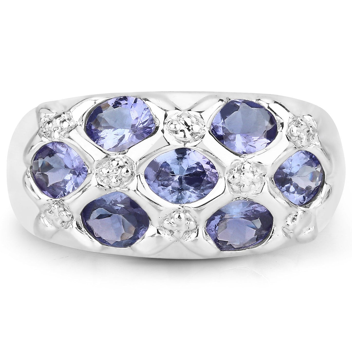 2.31 Carat Genuine Tanzanite .925 Sterling Silver Ring Bids.com
