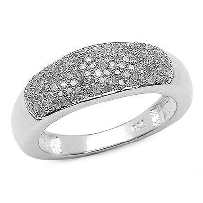 0.49 Carat Genuine White Diamond .925 Sterling Silver Ring Bids.com
