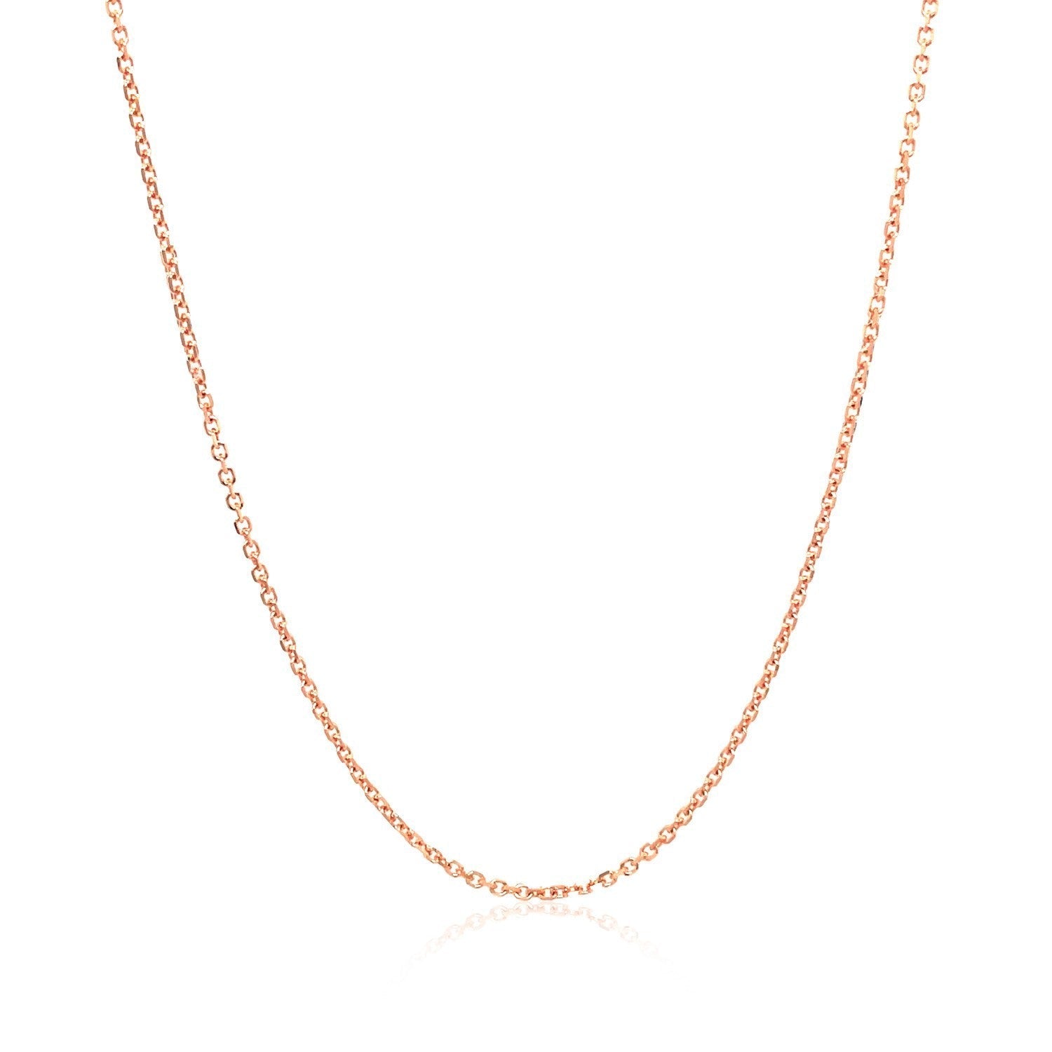 14k Rose Gold Diamond Cut Cable Link Chain 1.1mm Bids.com