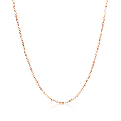 14k Rose Gold Diamond Cut Cable Link Chain 1.1mm Bids.com