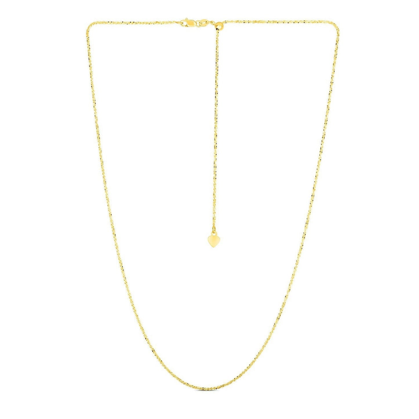 14k Yellow Gold Adjustable Sparkle Chain 1.5mm Bids.com