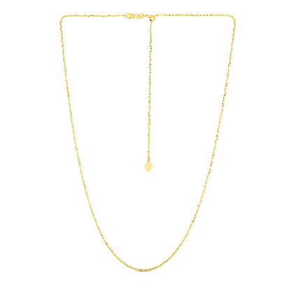 14k Yellow Gold Adjustable Sparkle Chain 1.5mm Bids.com