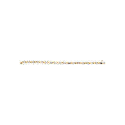 10K White Gold 1.00 Cttw Diamond Floral Cluster and X-Link 7.25" Bracelet (I-J Color, I1-I2 Clarity) Bids.com