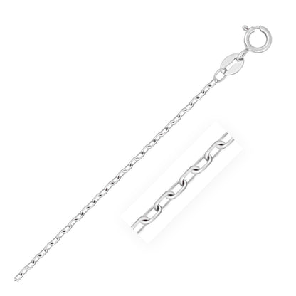14k White Gold Faceted Cable Link Chain 1.3mm Bids.com